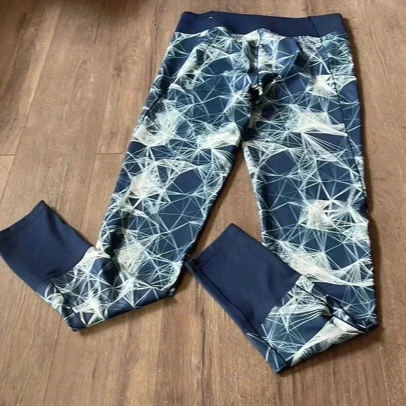 NWOT Adidas Super Long All Over Print Womens Long Running Tights -  Blue-L - Picture 9 of 9